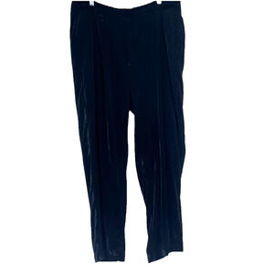 Old Navy Extra High Waisted Velvet Taylor Trousers Pants Black Pleated Size XL